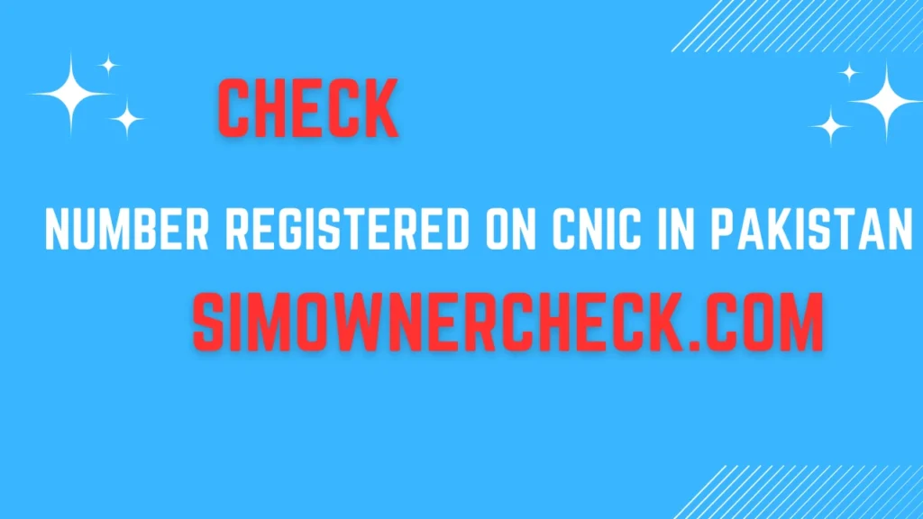 Number Registered On CNIC in Pakistan